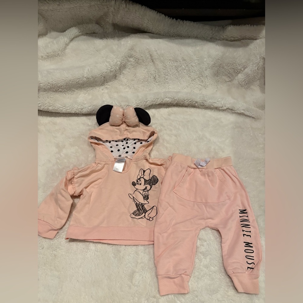 Minnie Mouse Pink Hoodie & Pants Set